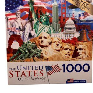 The United States Of America 1000-Piece Puzzle By RoseArt With Bonus Poster